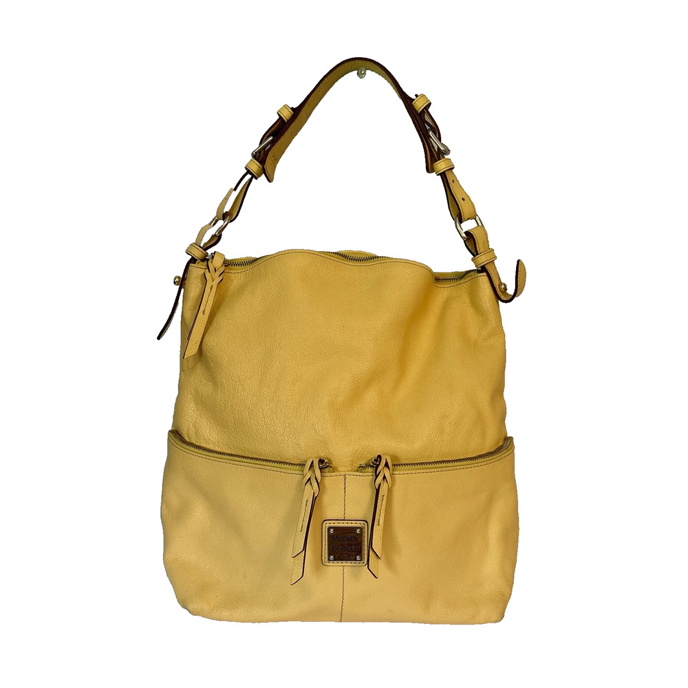 Dooney & Bourke Dillen Yellow Leather Zipper Pocket hobo Shoulder Bag - READ